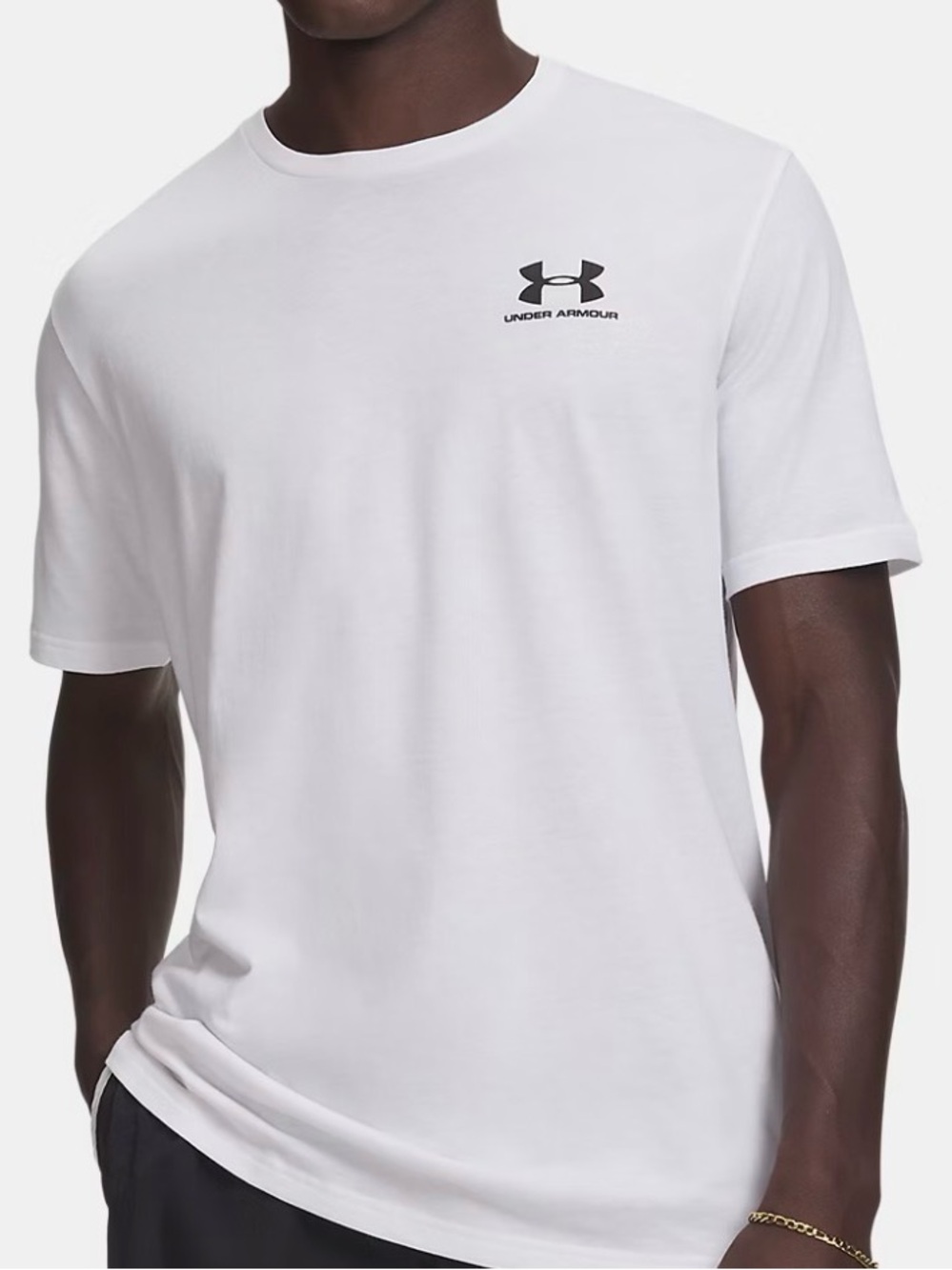 Under Armour White Short-Sleeve Crew T-Shirt with Black Logo